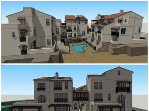 精品豪華西班牙風(fēng)格住宅樓別墅建筑su模型設(shè)計(jì)圖下載 圖片1.66mb 建筑模型庫(kù) su模型